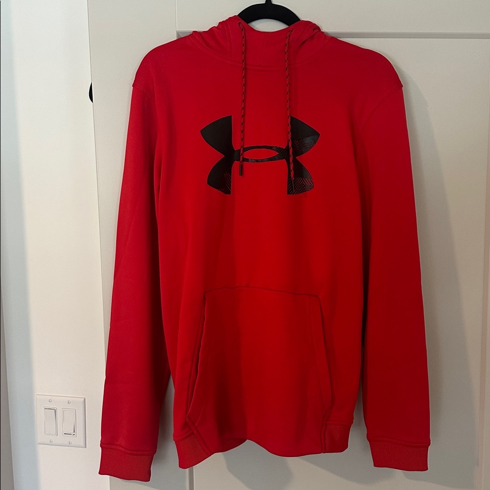 Under ArmorRed Hoodie with Black Logo